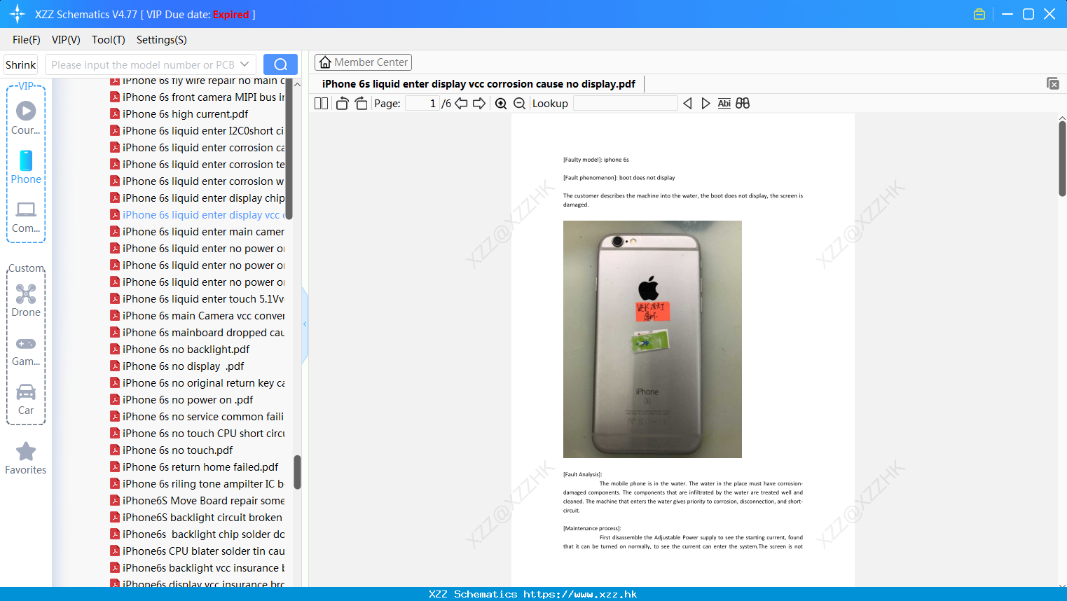 IPhone 6s Liquid Enter Display Vcc Corrosion Cause No Display